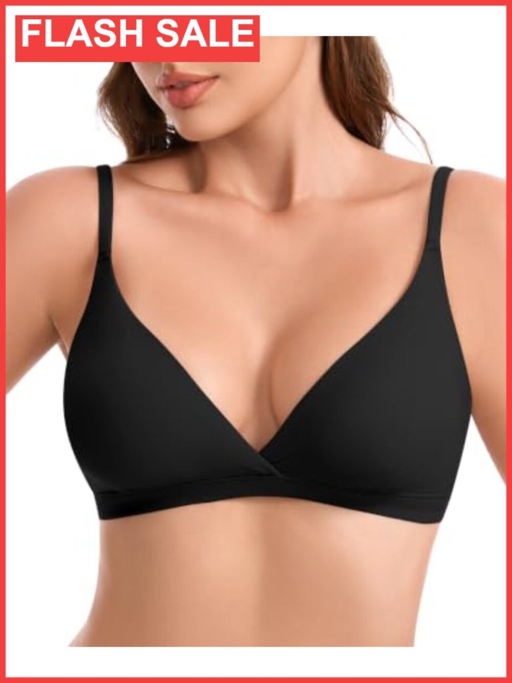 Padded Triangle Bralette Wireless Plunge Bra Nylon Elastane